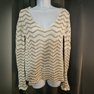 O'Neill Cream and Tan Knit Top